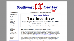Southwest ADA Center Tax Incentives website image
