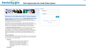 Kentucky WOTC website image