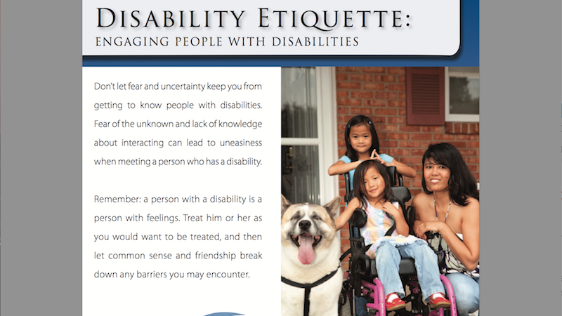 Disability Etiquette web page image