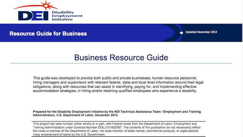 Business Resource Guide book cover page