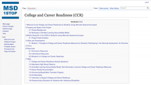 College and Career Readiness webpage image