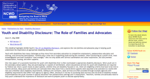 NCWD Disability Disclosure web page