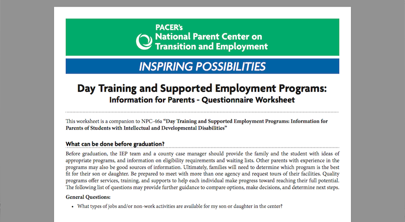 PACER Day Training Questionnaire