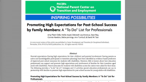 Strategies for Post-School Success webpage image