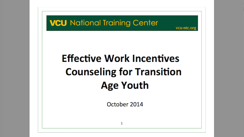 Cover image of work incentive presentation.