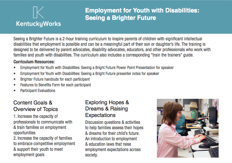 Image of KentuckyWorks Family Engagement Flyer. Text is in the Post.