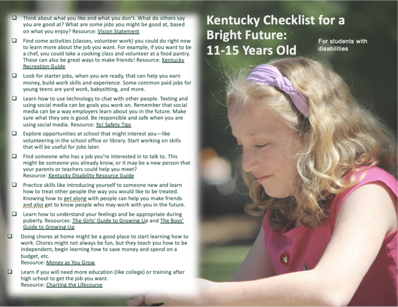 Checklist with photo of teen blond girl with Turner syndrome